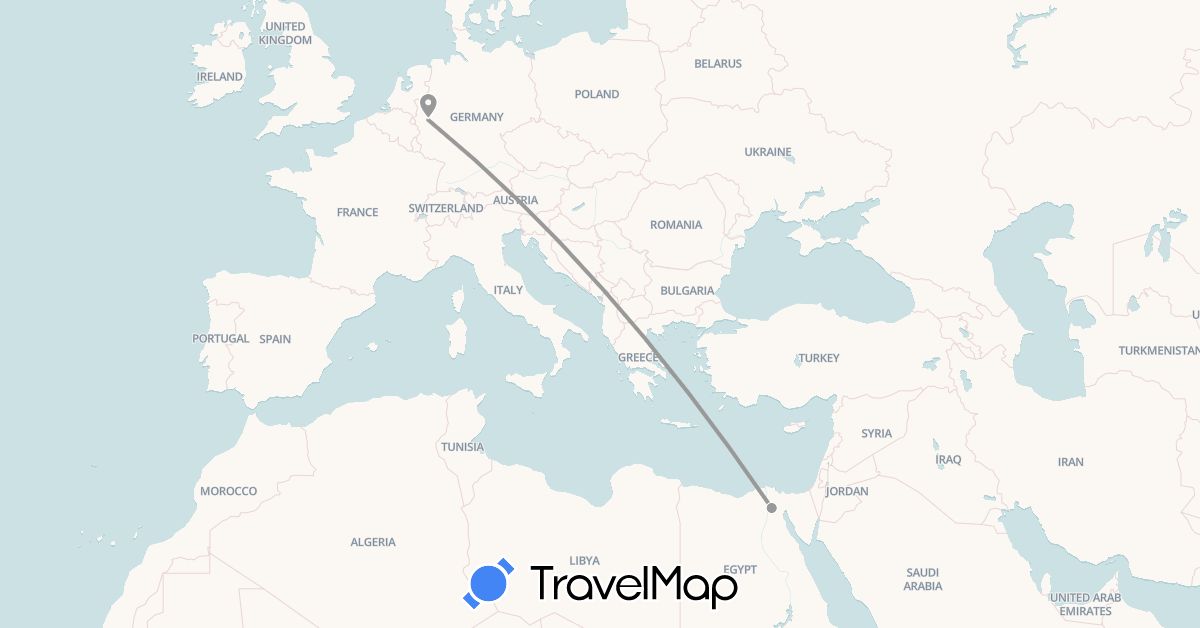 TravelMap itinerary: plane in Germany, Egypt (Africa, Europe)